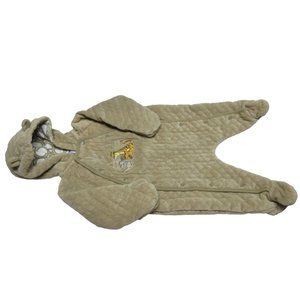 Disney baby infant quilted Winnie the‎ Pooh embroidered hooded snow suit 6-9M